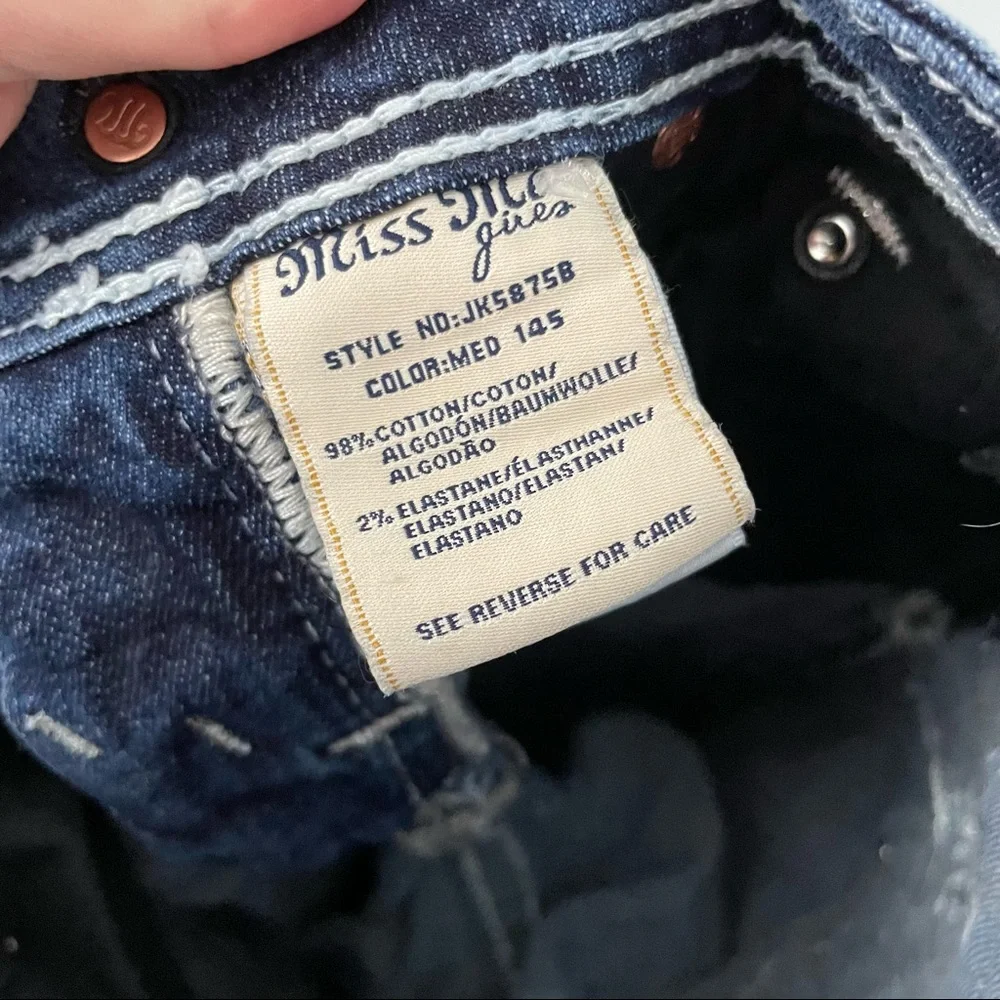 Miss Me Diamond Jewel Embellished Bootcut Jeans Girl's Size 8_5
